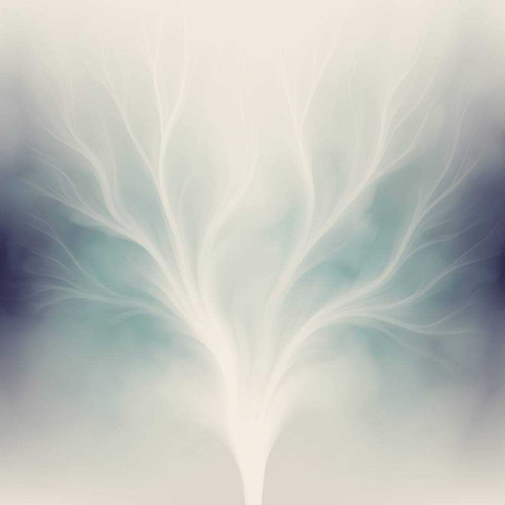 Pale branching paths unfolding in fog to suggest many plausible election futures.